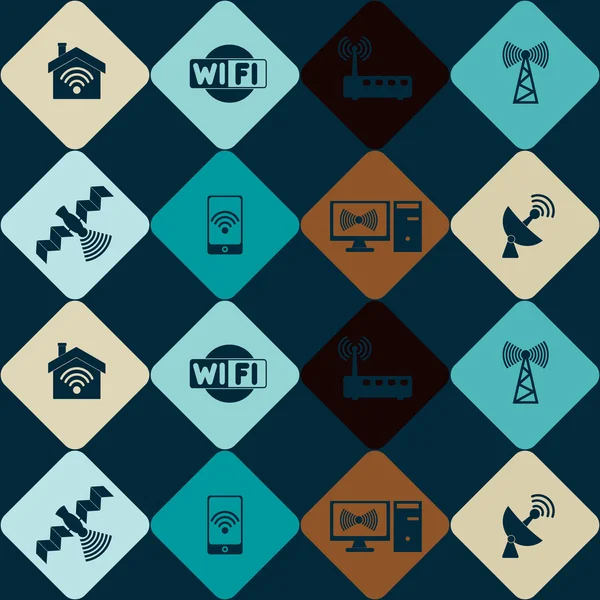 Fondo sin costuras con símbolos wi-fi — Archivo Imágenes Vectoriales