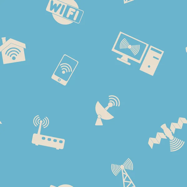 Fondo sin costuras con símbolos wi-fi — Archivo Imágenes Vectoriales