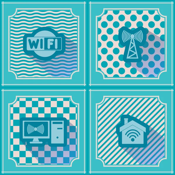 Seamless background with wi-fi symbols — Stock Vector