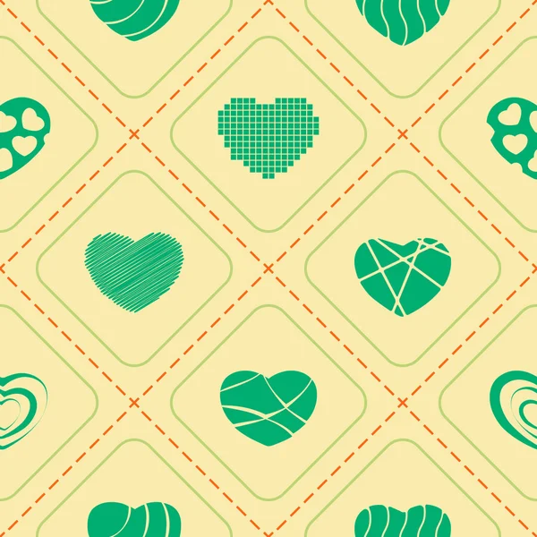 Fondo sin costuras con corazones — Vector de stock