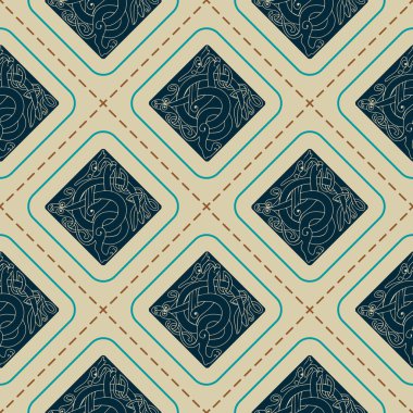 Kelt sanat ve etnik süs eşyaları ile sorunsuz arka plan