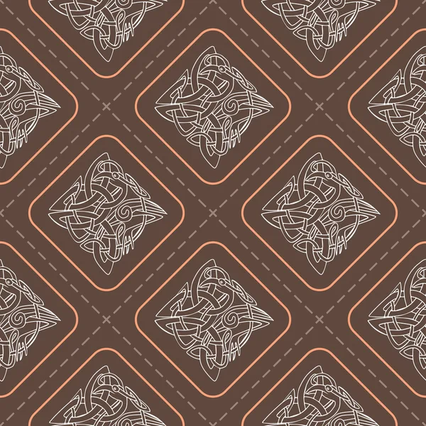 Fondo sin costuras con arte celta y ornamentos étnicos — Vector de stock