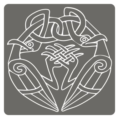 Kelt sanat ve etnik süs eşyaları ile tek renkli simge