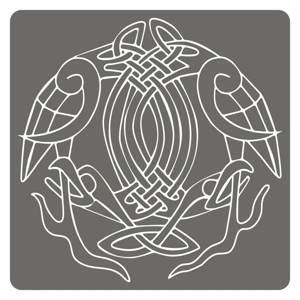 Монохромна ікона з кельтським мистецтвом та етнічними орнаментами — стоковий вектор