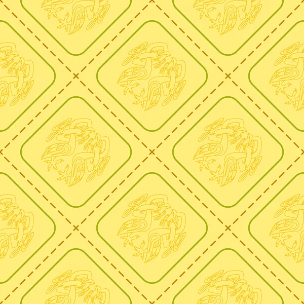 Fondo sin costuras con arte celta y ornamentos étnicos — Vector de stock