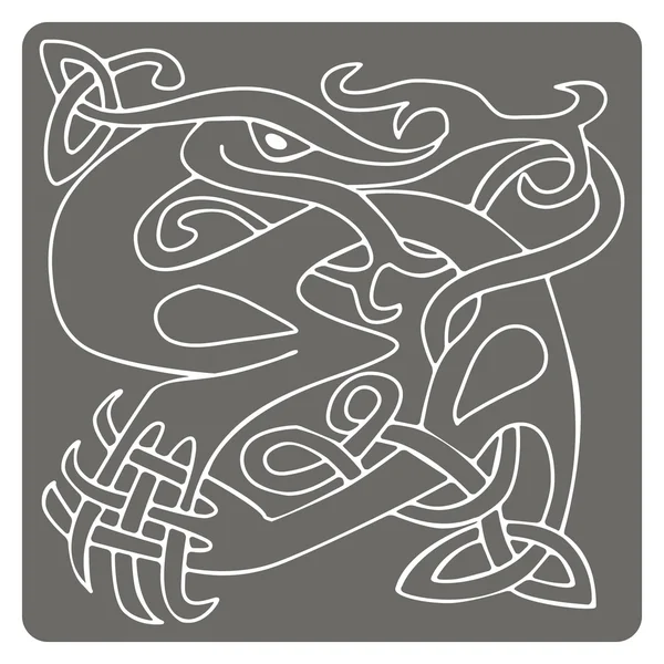 Černobílá ikona s keltské umění a etnické ornamenty — Stockový vektor