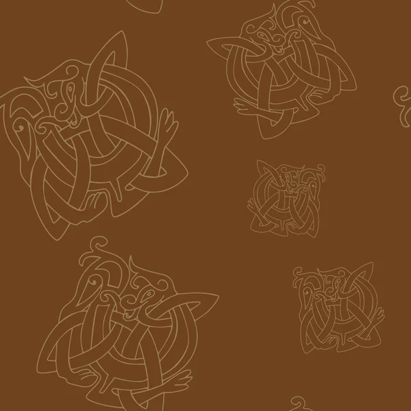 Бесшовный фон с кельтским искусством и этническими орнаментами — стоковый вектор
