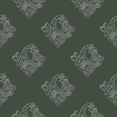 Celtic sanat ve etnik süs eşyaları ile Seamless Modeli