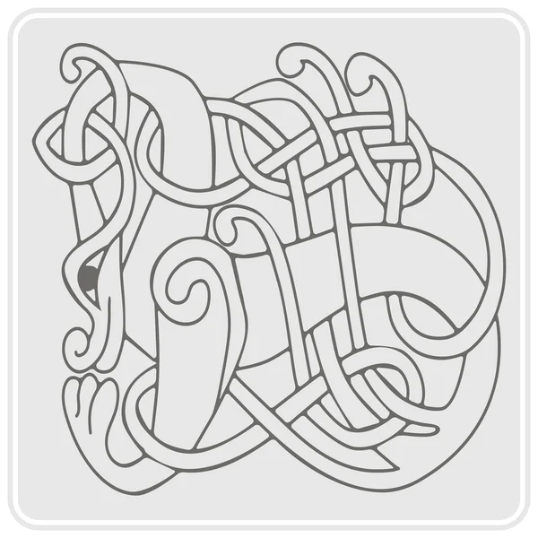 Монохромная икона с кельтским искусством и этническими орнаментами — стоковый вектор