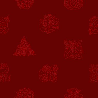 Celtic sanat ve etnik süs eşyaları ile Seamless Modeli