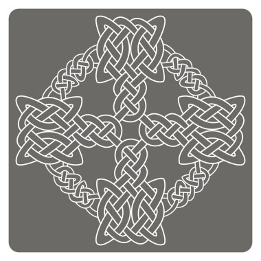 monochrome icon with Celtic art and ethnic ornaments clipart