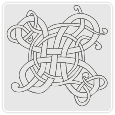 Kelt sanat ve etnik süs eşyaları ile tek renkli simge