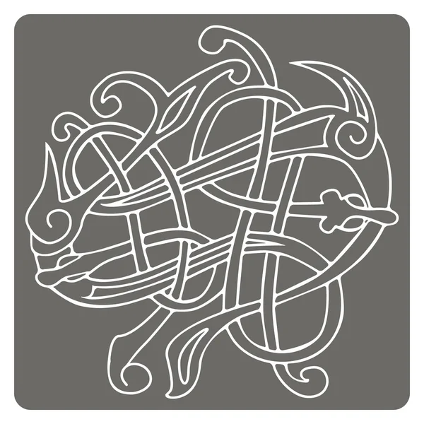 Fekete-fehér ikonra a kelta művészet és etnikai díszek — Stock Vector