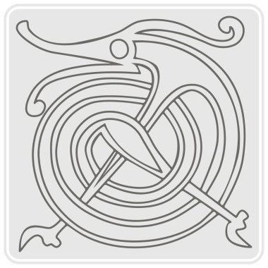 Kelt sanat ve etnik süs eşyaları ile tek renkli simge