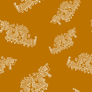 Amerika yerlileri sanat ve etnik süslemeli seamless modeli