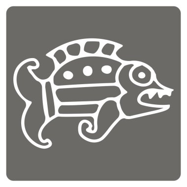 Amerika yerlileri sanat ve etnik süslemeli tek renkli simge