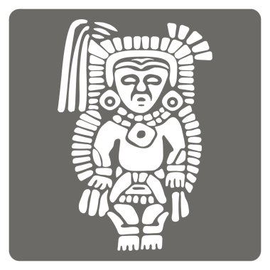 Amerika yerlileri sanat ve etnik süslemeli tek renkli simge