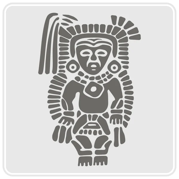 Fekete-fehér ikonra a amerikai indián művészet és az etnikai díszek — Stock Vector
