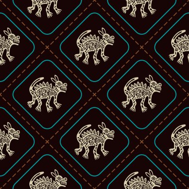 Amerika yerlileri sanat ve etnik süslemeli seamless modeli