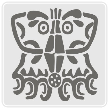 Amerika yerlileri sanat ve etnik süslemeli tek renkli simge