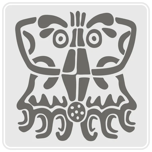 Icono monocromo con el arte de los indios americanos y ornamentos étnicos — Vector de stock