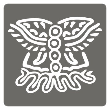 Amerika yerlileri sanat ve etnik süslemeli tek renkli simge