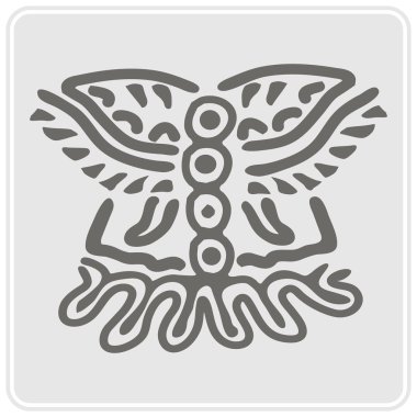 Amerika yerlileri sanat ve etnik süslemeli tek renkli simge