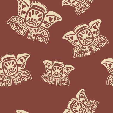 Amerika yerlileri sanat ve etnik süslemeli seamless modeli