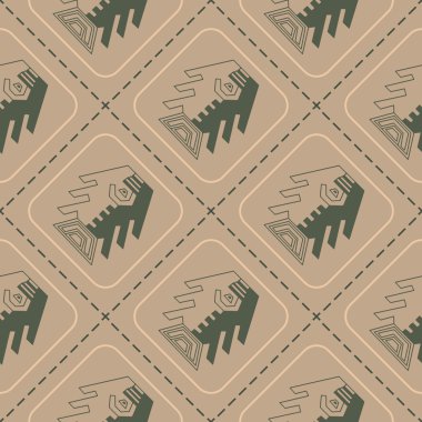 Perulu Kızılderililer sanat ve etnik süslemeli seamless modeli