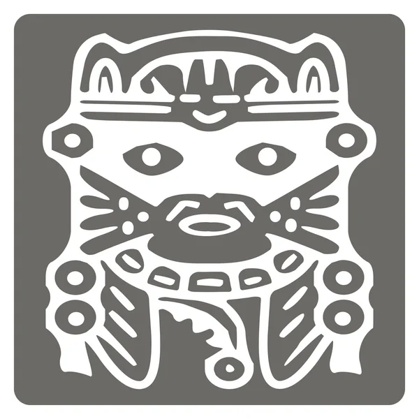 페루 인디언 예술과 민족 장식으로 흑백 아이콘 — 스톡 벡터