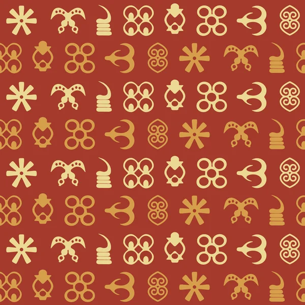 Modèle sans couture avec des symboles adinkra — Image vectorielle