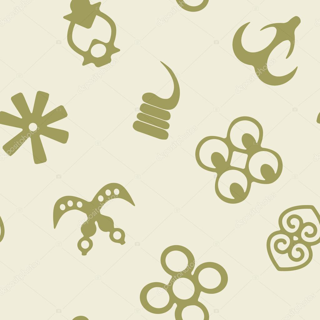 seamless pattern with adinkra symbols