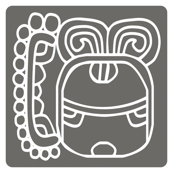 Ikona s glyfy Maya noc Lord — Stockový vektor