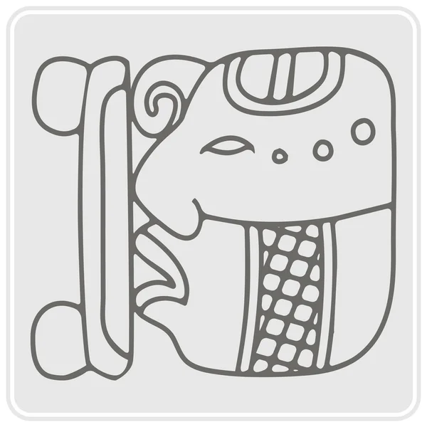 Icono con glifos del Señor de la Noche Maya — Vector de stock