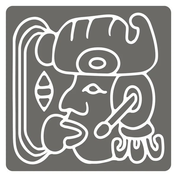 Icono con glifos del Señor de la Noche Maya — Vector de stock