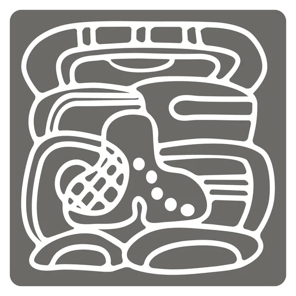 Icono con glifos del Señor de la Noche Maya — Vector de stock