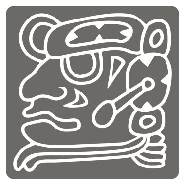 tek renkli simge Glifler Maya dönemleri takvim adları ile