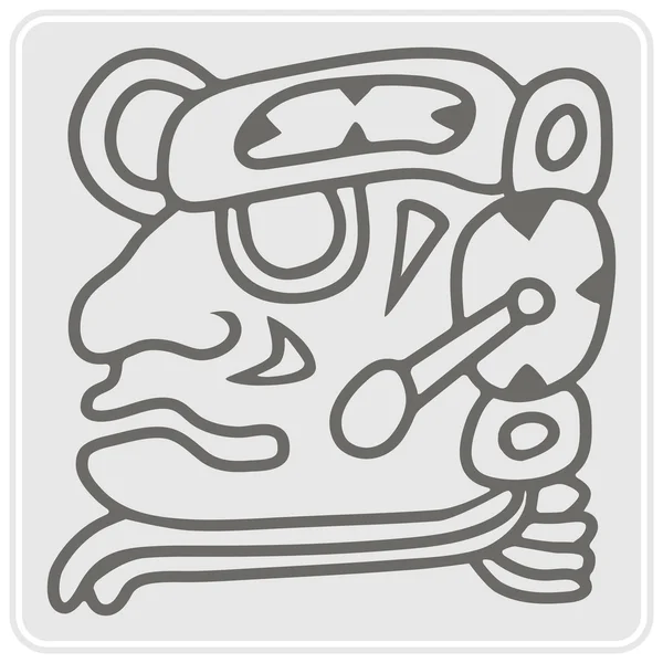Icona monocromatica con glifi dei nomi del calendario dei periodi Maya — Vettoriale Stock
