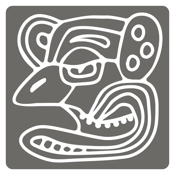 Icono monocromo con glifos de los nombres del calendario de los períodos mayas — Vector de stock