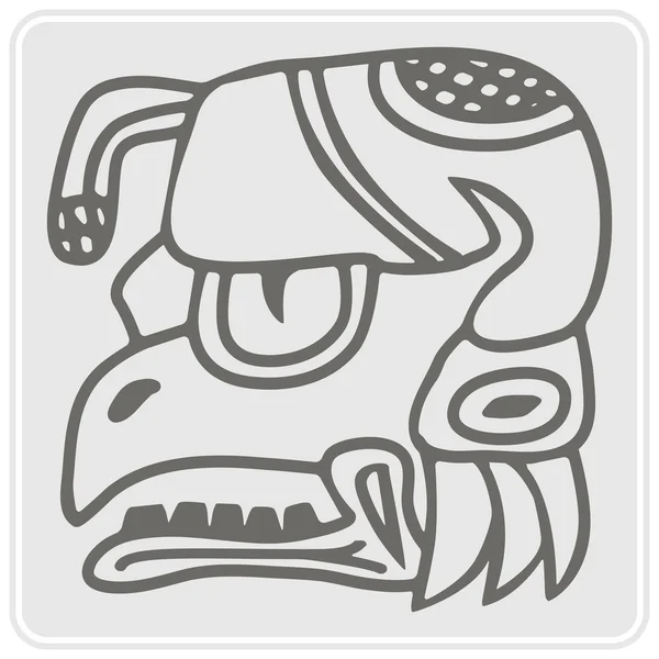 Icono monocromo con glifos de los nombres del calendario de los períodos mayas — Archivo Imágenes Vectoriales