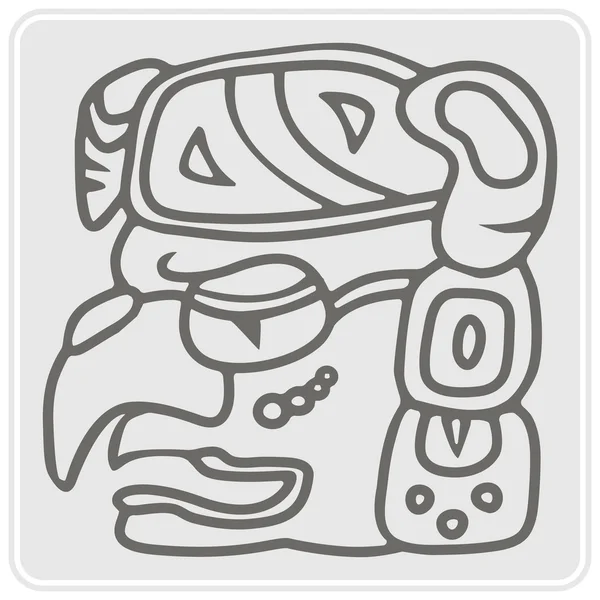 Icono monocromo con glifos de los nombres del calendario de los períodos mayas — Archivo Imágenes Vectoriales