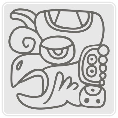 tek renkli simge Glifler Maya dönemleri takvim adları ile