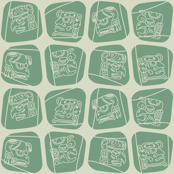 Χωρίς ραφή πρότυπο με γλύφους των περιόδων Maya ημερολόγιο ονομάτων — Διανυσματικό Αρχείο