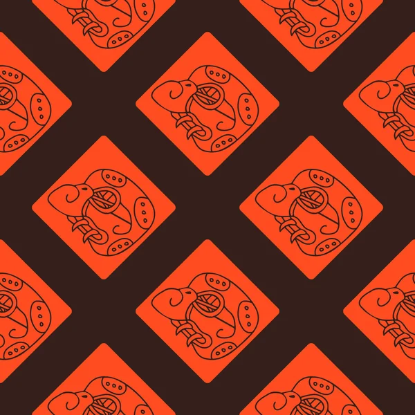 マヤの象形文字とのシームレスなパターン — ストックベクタ