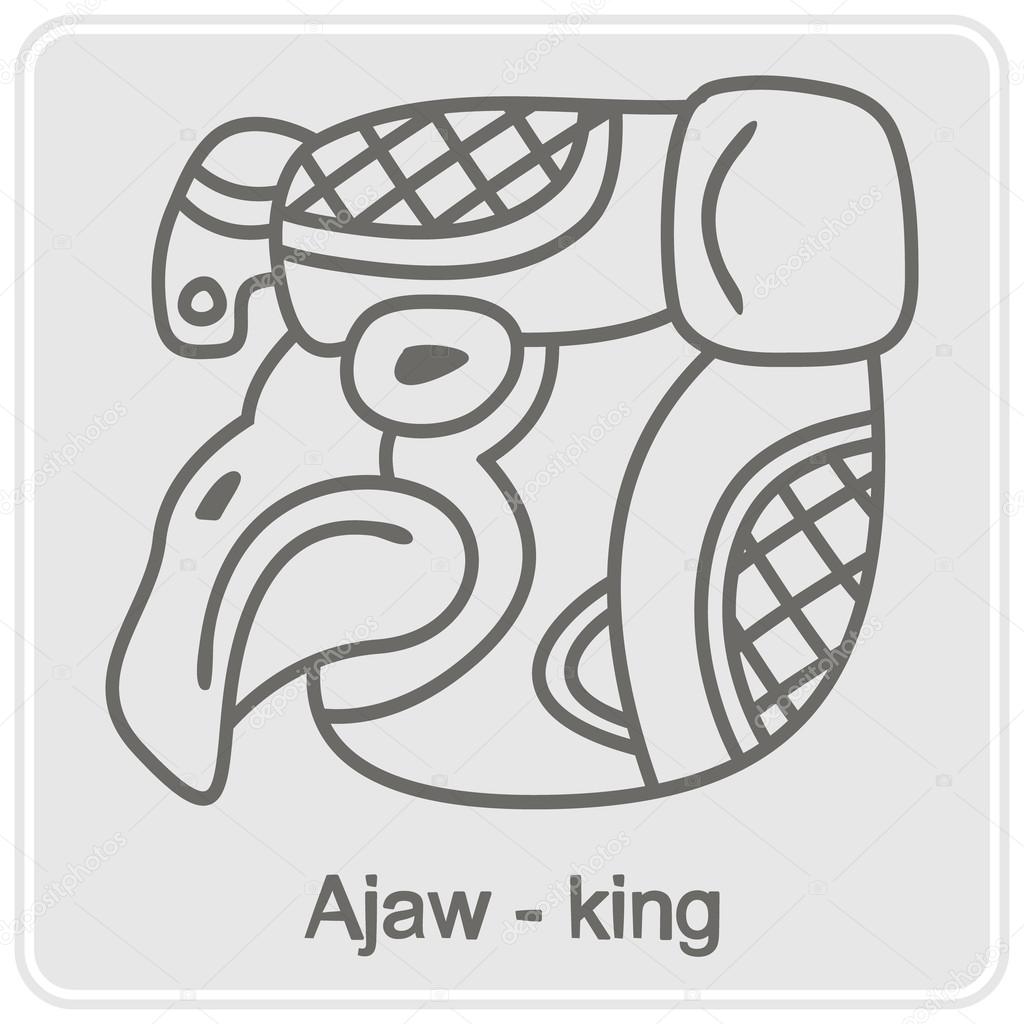 monochrome icon with  Maya hieroglyphs