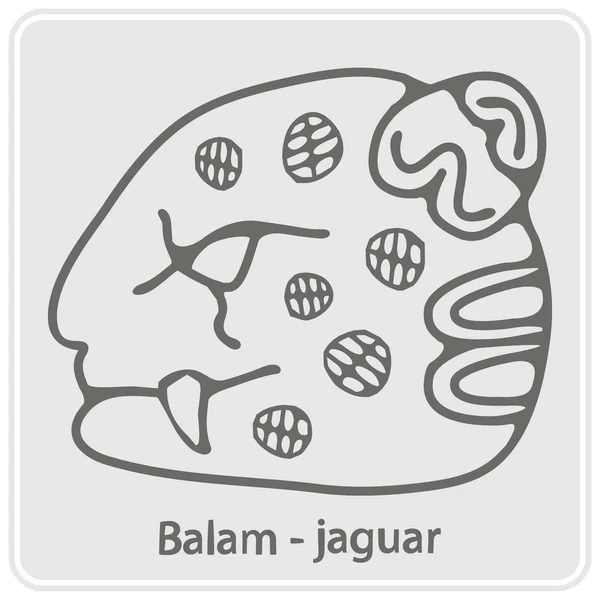 Монохромная икона с глифами письма майя — стоковый вектор