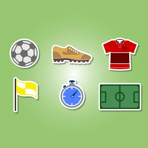 Χρώμα σετ με εικονίδια ποδόσφαιρο — Διανυσματικό Αρχείο