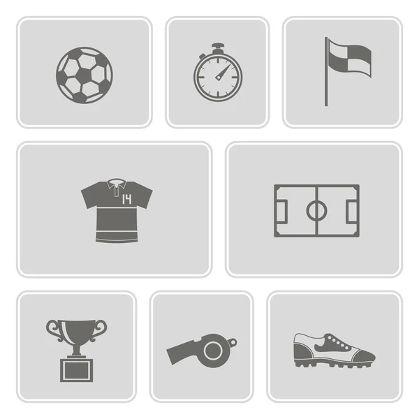 Μονόχρωμη με εικονίδια ποδόσφαιρο — Διανυσματικό Αρχείο