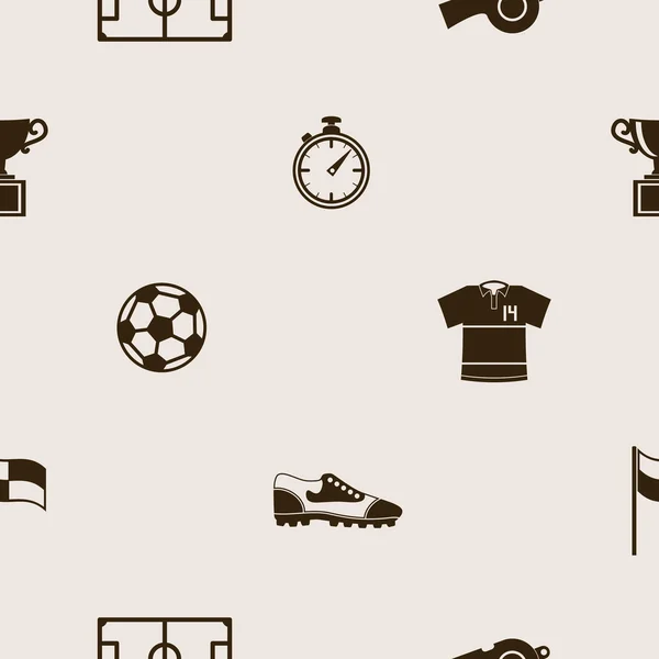 Modèle sans couture avec des icônes de football — Image vectorielle