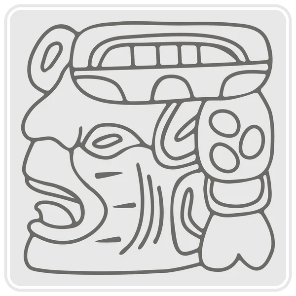 单色的图标与美洲印第安人文物装饰符号字符 — 图库矢量图片